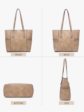 Vansarto Classic Tote Handbag in Beige NWT